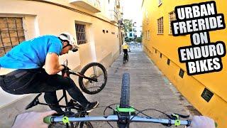 RIDING URBAN MTB FREERIDE ON ENDURO BIKES IN MALAGA!