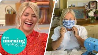 Alice Beer Makes Holly Giggle During DIY Face Covering Demo | This Morning