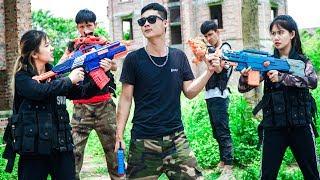 XGirl Nerf War: 23 Best Case of Cherry and Candy Battle ! SEAL X Girl Nerf Guns Criminal Group