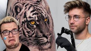 REALISTIC TIGER TATTOO TIME LAPSE | feat MINI LADD