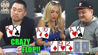 SICK FLOP with 3 HUGE Hands! ♠ Live at the Bike!