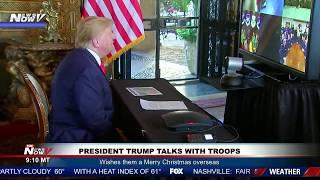 MERRY CHRISTMAS TROOPS: President Trump talks with military members overseas