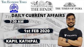 The Hindu Analysis- Daily Current Affairs (1st Feb 2020) by Kapil Kathpal