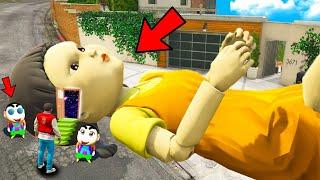 GTA 5: Shinchan & Franklin Enter Inside SQUID GAME DOLL'S Head In GTA 5! (GTA 5 mods)