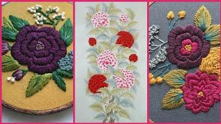 Beautiful Top Hand Work Embroidery Flowers Designs In frame