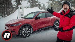 2021 Ford Mustang Mach-E: Snow drifting in the Blue Oval's controversial AWD EV - 4K