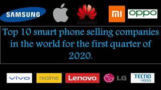 Top 10 smart phone selling companies in the world for the first Quarter of 2020.