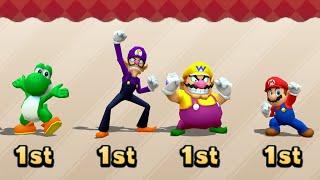 Mario Party: The Top 100 - MiniGames - Yoshi vs Mario vs Wario vs Waluigi (Master Cpu)