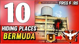 Top 10 hiding place in free fire||Hidden places for rank pushing in bermuda tips and tricks