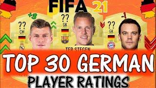 FIFA 21 | TOP 30 BEST GERMAN PLAYER RATINGS!! FT. KROOS, STEGEN, NEUER ETC... (FIFA 21)