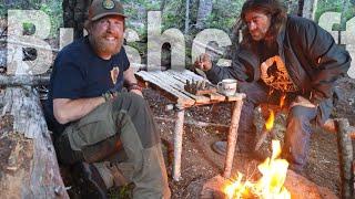 Bushcraft Table / DIY Camp Projects Day 23 of 30 Day Survival Challenge Canadian Rockies