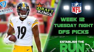 NFL DFS DRAFTKINGS SHOWDOWN PICKS: RAVENS STEELERS TUESDAY NIGHT FOOTBALL