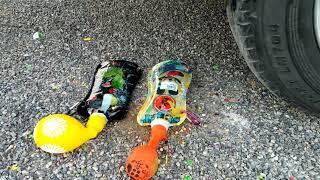 Crushing crunchy soft things! Kids toy Spider Man bottel, truck, !experiment Vs car EveryDay