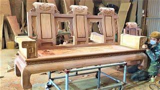 Full Project Woodworking Luxury Furniture // Make A King Size Sofa From Rare And Monolithic Hardwood