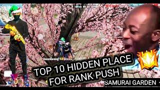 TOP 10 HIDDEN PLACE FOR RANK PUSH || BARMUDA 2.0 || FREE FIRE