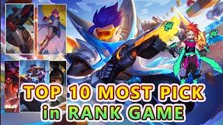 TOP 10 MOST PICK HERO MONTH OF AUGUST IN MOBILE LEGENDS BANG BANG