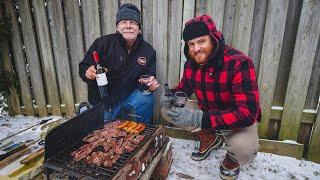 ASADO DE OBRA en la NIEVE! ❄️ | Un Rico ASADO ARGENTINO BANDERITA en Canadá en Invierno ☃️