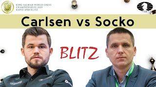 Nice tactics at the end | Carlsen - Socko | World Blitz Championship 2019 |