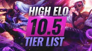 HIGH ELO Best Champions TIER List - League of Legends Patch 10.5