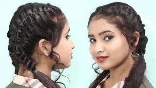 top updo braid hairstyle for women || hair style girls || hairstyles for work/college/school
