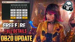 OB20 UPDATE - GARENA FREE FIRE FULL DETAILS // NEW CHARACTER , NEW MAP , NEW ATTACHMENTS & MUCH MORE