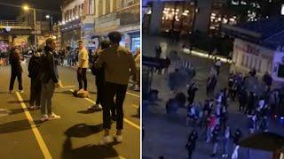 Crowds gather in London high streets after 10pm curfew | Coronavirus