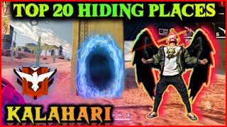 TOP 20 HIDING PLACES IN KALAHARI [BEST HIDDEN AND SECRET PLACES IN KALAHARI FREE FIRE 2020]