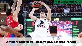 Jimmer Fredette 10 Points vs AEK Athens | Highlights | 1/5/20