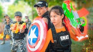 XGirl Nerf War squad COP girl legendary captain's shield nerf & X Girl Nerf Guns perfect combo