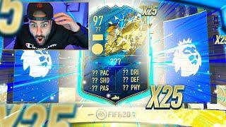 OMG!! 97 RATED TOTS IN 25 PL PLAYER PACKS!! FIFA 20 Ultimate team