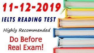 IELTS READING PRACTICE TEST WITH ANSWERS 2019 | 11-12-2019 | Test No. 161