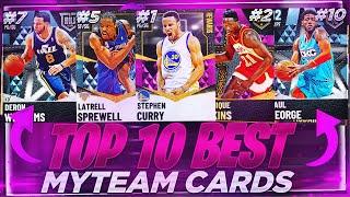 THE TOP 10 BEST CARDS IN NBA 2K21 MYTEAM!! RANKING THE TOP 10 MYTEAM CARDS!!