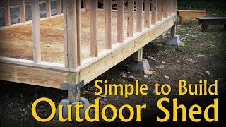 Build a Simple, Inexpensive, Outdoor Storage Shed with Basic Hand Power Tools.