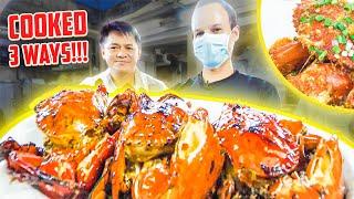 Most EXTREME Street Food CRABS in Malaysia - MONSTER CRAB COOKING (6 CRABS Cooked 3 Ways!!) in Ipoh!