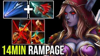 Crazy Multishot Arrow Max Range Attack Drow Ranger 100% Imba Hero + 14Min Rampage Dota 2