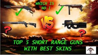 Top 5 SHORT-RANGE GUNS in free fire||School Level Gamers
