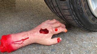 Experiment Car vs Hand Halloween | Crushing crunchy & soft things by car | Test Ex