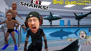 Bad Guys at School 3!  Throwing Sharks in a Pool of Classmates!  No Friends Now! (FGTeeVs Day 2 Pt2)