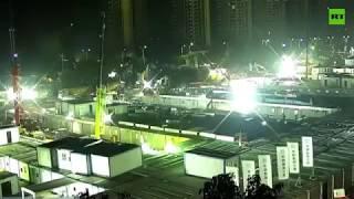 Wuhan | Timelapse footage of Huoshenshan field hospital construction