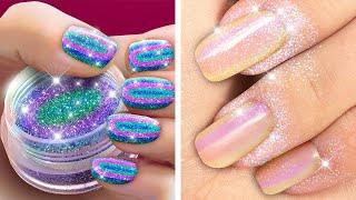 HOMEMADE MANICURE || EASY NAIL ART DESIGN IDEAS