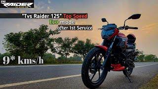 Tvs Raider 125 top speed on Eco mode after first service // raider125 top speed after 1st service ||