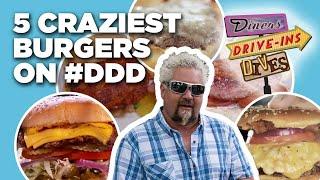 Top 5 Most-INSANE Burgers Guy Fieri Has Tried on Diners, Drive-Ins and Dives | Food Network