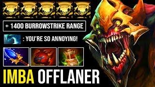 MOST OP OFFLANE HERO IN 7.23 Super Annoying Aghanim Sand King +500 DPS Max Range Burrowstrike DotA 2