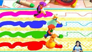 Mario Party The Top 100 Minigames Waluigi vs Peach vs Mario vs Rosalina | MARIO CRAZY