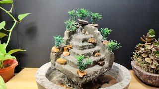 How to make beautiful waterfall fountain water fountain very easy