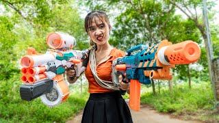 XGirl Nerf War: SEAL Cherry Mission protect Dr. Crazy Warriors Nerf Guns Fight Zombies Battle