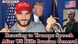 President Trump Speaks After US Kills Top Iranian General | Reaction