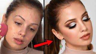 SILVER Half Cut Crease Makeup Tutorial ( Chill & Chatty )