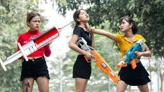 XGirl Nerf War: special Mission SEAL Winter Warriors Nerf Guns Fight Criminal group Rocket Battle