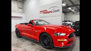 2019 Ford Mustang GT Premium Convertible Active Exhaust Leather just 6k kms! Munro Motors